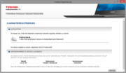 Durch eine Registrierung bei Toshiba kann die Garantie auf zwei Jahre ausgedehnt werden.