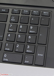 Ein Nummernblock ist vorhanden.