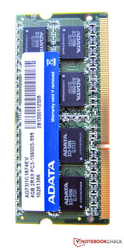 Im LG Notebook steckt (zumindest in diesem Modell) ein 4 GByte großes Speichermodul von ADATA