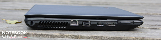Linke Seite: Kensington, Ethernet, VGA, 2 x USB (KEIN ExpressCard34!)