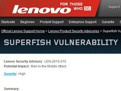 Lenovo: Gefährliches Sicherheitsloch auf Notebooks wegen Adware Supferfish