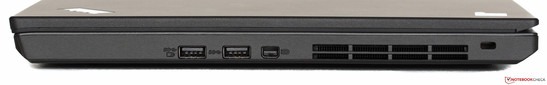 Rechte Seite: 2 x USB 3.0, Mini-DisplayPort, Luftauslass, Kensington