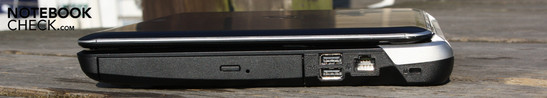 Rechte Seite: DVD-Multibrenner, 2 x USB 2.0, Ethernet, Kensington-Schloss