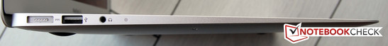 Linke Seite: MagSafe 2, USB 3.0, Kopfhörer/Mikro