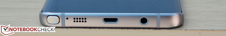 Unterseite: S-Pen-Slot, Mikrofon, Lautsprecher, Micro-USB 2.0, 3,5 mm Audio