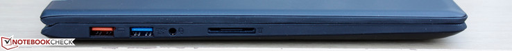 Links: USB 2.0 +Netzteil, USB 3.0, 3,5-mm-Audio, SD-Leser