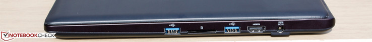rechts: 2x USB 3.0, SD-Kartenleser, HDMI 2.0, Stromadapter