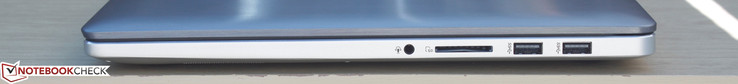 rechts: 3,5-mm-Audio, SD-Kartenleser, 2x USB 3.0