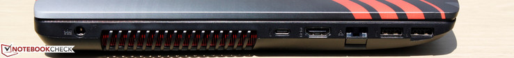 links: Stromadapter, USB 3.1 Typ-C Gen. 1, HDMI-Ausgang, Gigabit Ethernet, 2x USB 3.0