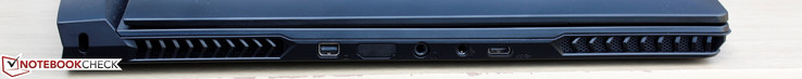 links: mDP, HDMI (abgedeckt), 3,5-mm-Kopfhörer, 3,5-mm-Mikrofon, USB 3.1 Type-C Gen. 2