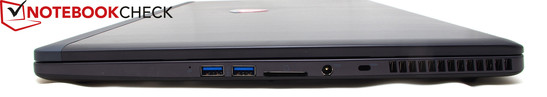 rechte Seite: 2x USB 3.0, SD-Cardreader, Stromanschluss, Kensington-Anschluss
