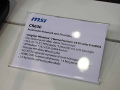 IFA 2010: Bei MSI stießen wir auf die CR630-Serie.
