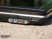 aber auch ExpressCard54 und Audio-Ports für die 7.1 Surround Anlage (inkl. SPDIF).