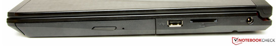 rechte Seite: Blu-Ray-Brenner, USB 2.0, Speicherkartenleser, Netzanschluss