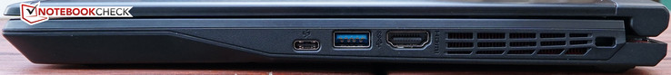 rechte Seite: USB 3.1 Type C, USB 3.0, HDMI-Ausgang