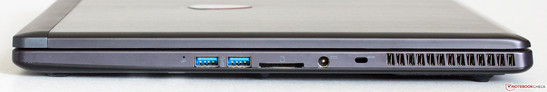 rechte Seite: 2x USB 3.0, SD-Card, Strom, Kensington