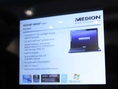 IFA 2010: Der 15.6-Zoller Medion P6627 bringt eine Nvidia GT 240M Grafik mit.