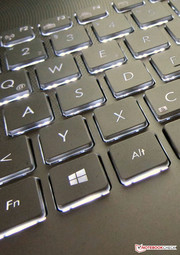 Die Tastatur ist beleuchtet.