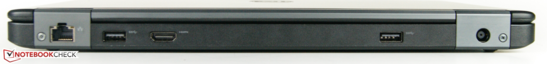 hinten: 1x Ethernetanschluss, 1x USB 3.0, HDMI-Ausgang, 1x USB 3.0, Netzanschluss