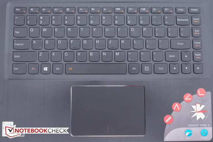 Die Tastatur lässt sich gut bedienen trotz des Flexings in der Mitte.