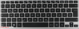Chiclet-Tastatur im Standardlayout