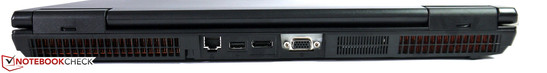 Rückseite: Gigabit-LAN, USB 2.0, DisplayPort, VGA