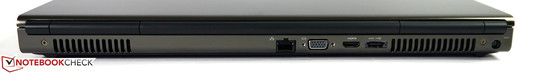 Rückseite: LAN, VGA, HDMI, eSATA/ USB 2.0 Combo