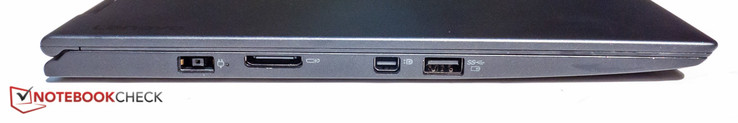 links: Stromanschluss, OneLink+ (Docking), Mini-DP, USB 3.0 (Always-on USB)