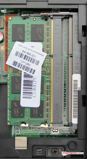 Das Notebook verfügt über zwei Arbeitsspeicherbänke.