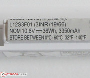 ...und stellt eine Kapazität von 36 Wh bereit.