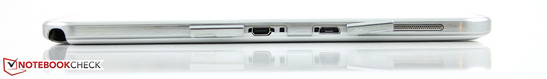 Rechts: Einschub für Stylus, Micro-HDMI, Micro-USB