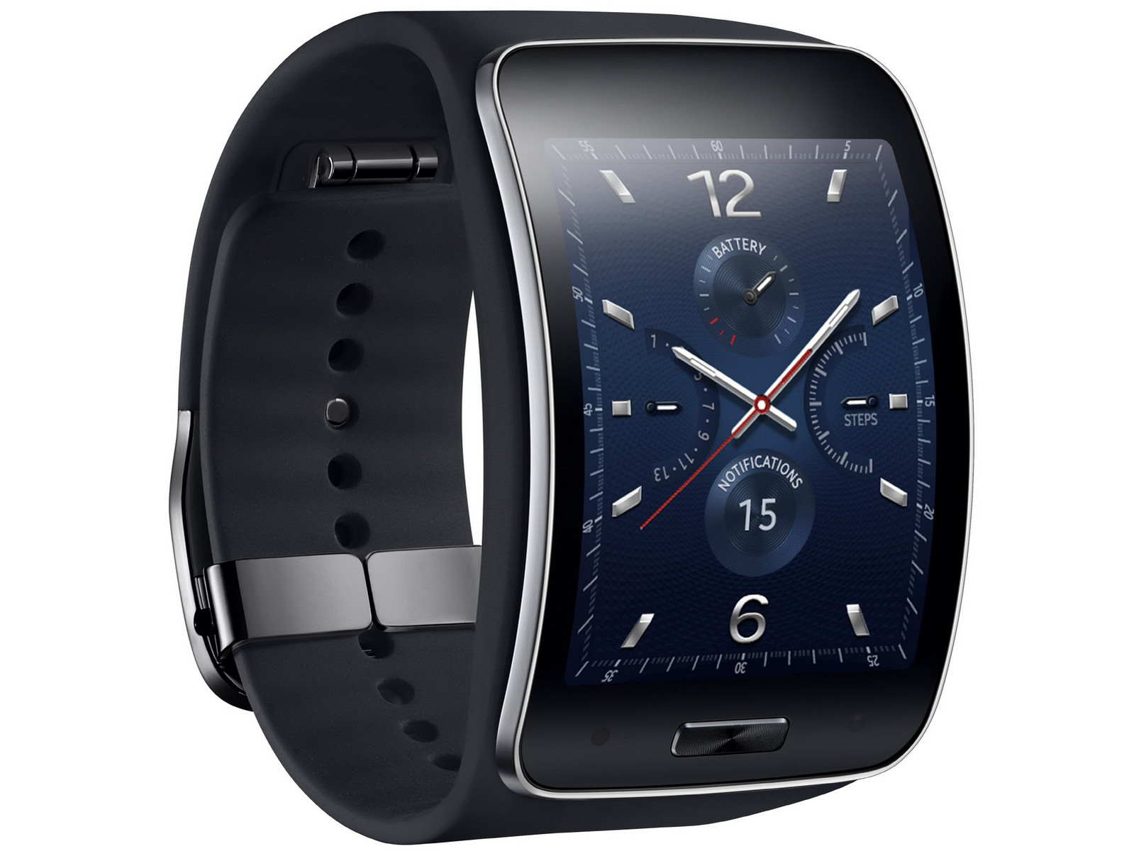 Samsung Gear S Smartwatch mit gebogenem 2ZollDisplay und Tizen OS