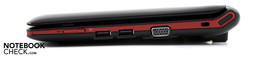 Rechte Seite: WLAN-Schalter, 2xUSB, VGA, Kensington