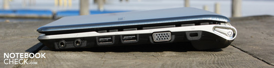 Rechte Seite: Audio, 2 x USB 2.0, VGA, Kensington-Lock
