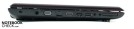 Linke Seite: VGA, LAN, HDMI, eSATA, USB, Audio, ExpressCard34