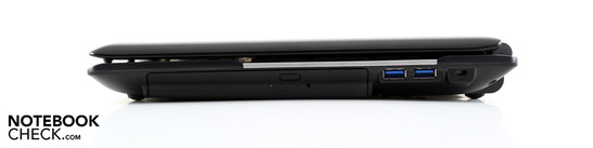 Rechte Seite: Blu-ray Player (DVDRW), 2 x USB 3.0, Kensington