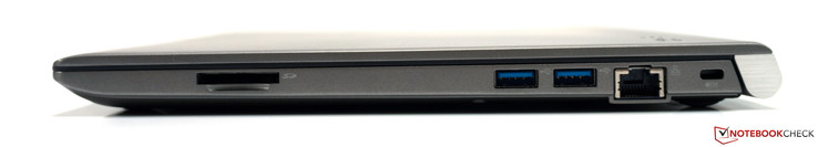 rechts: SD-Kartenleser, 2x USB 3.0, RJ45, Kensington Lock