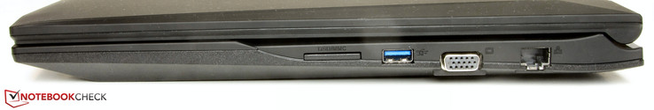 rechte Seite: Speicherkartenleser, USB 3.0, VGA-Ausgang, Gigabit-Ethernet