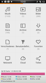 Auch der Datei-Manager funktioniert gut.
