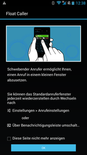 Auch die Anruf-App lässt sich als schwebendes Fenster ausführen.
