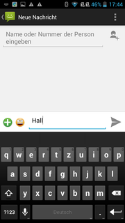 Es gibt wahlweise die normale Android-Tastatur...