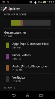 Nicht einmal 1,3 GB stehen zur Verfügung.