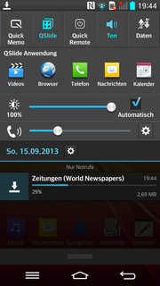 Hier zum Beispiel in der Statusleiste.