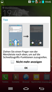 Beim ersten Öffnen gibt es nützliche Tipps, wie man...