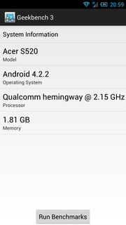 Der Snapdragon 800 taktet mit 2,15 GHz.