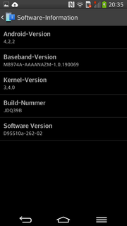 Android 4.2.2 kommt zum Einsatz.