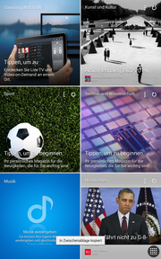 Die "Content Home" Oberfläche bietet schick und übersichtlich alle News.