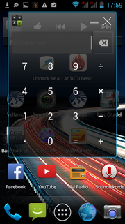 Dadurch lässt sich beispielsweise ein Taschenrechner über die Oberfläche legen.