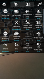 Zahlreiche Einstellungsmöglichkeiten in der Kamera-App.