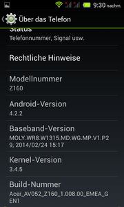 Android 4.2.2 ist installiert.